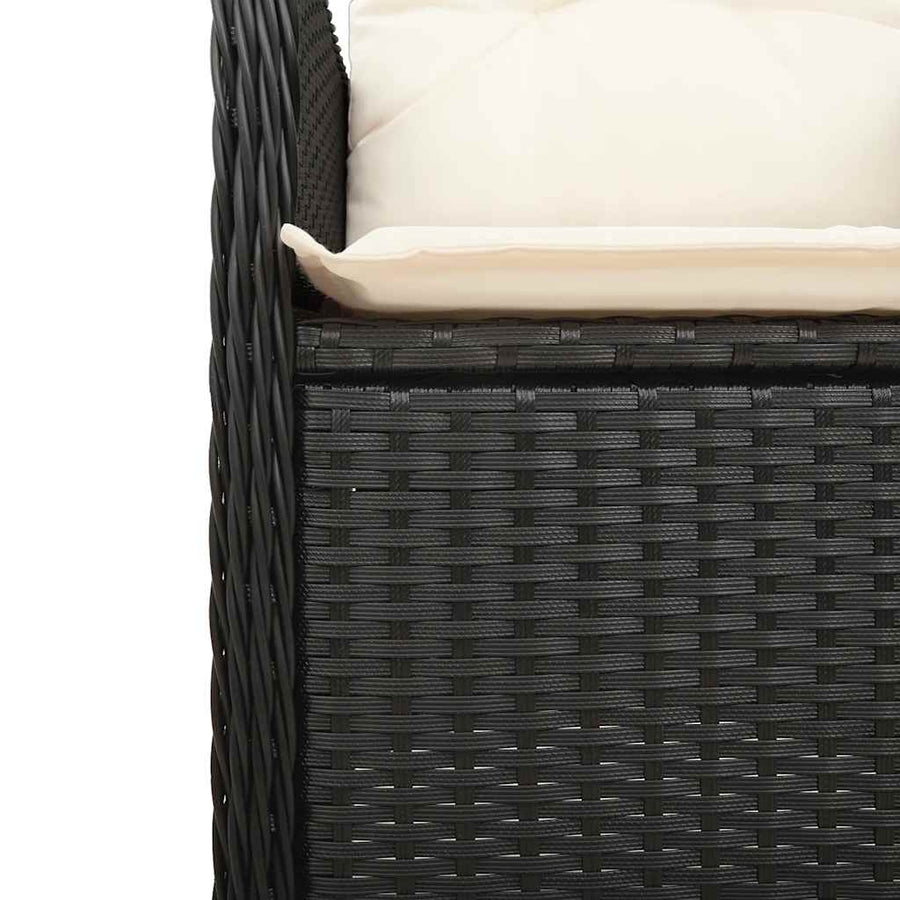 11-Delige Bistroset Met Kussens Poly Rattan Zwart 10