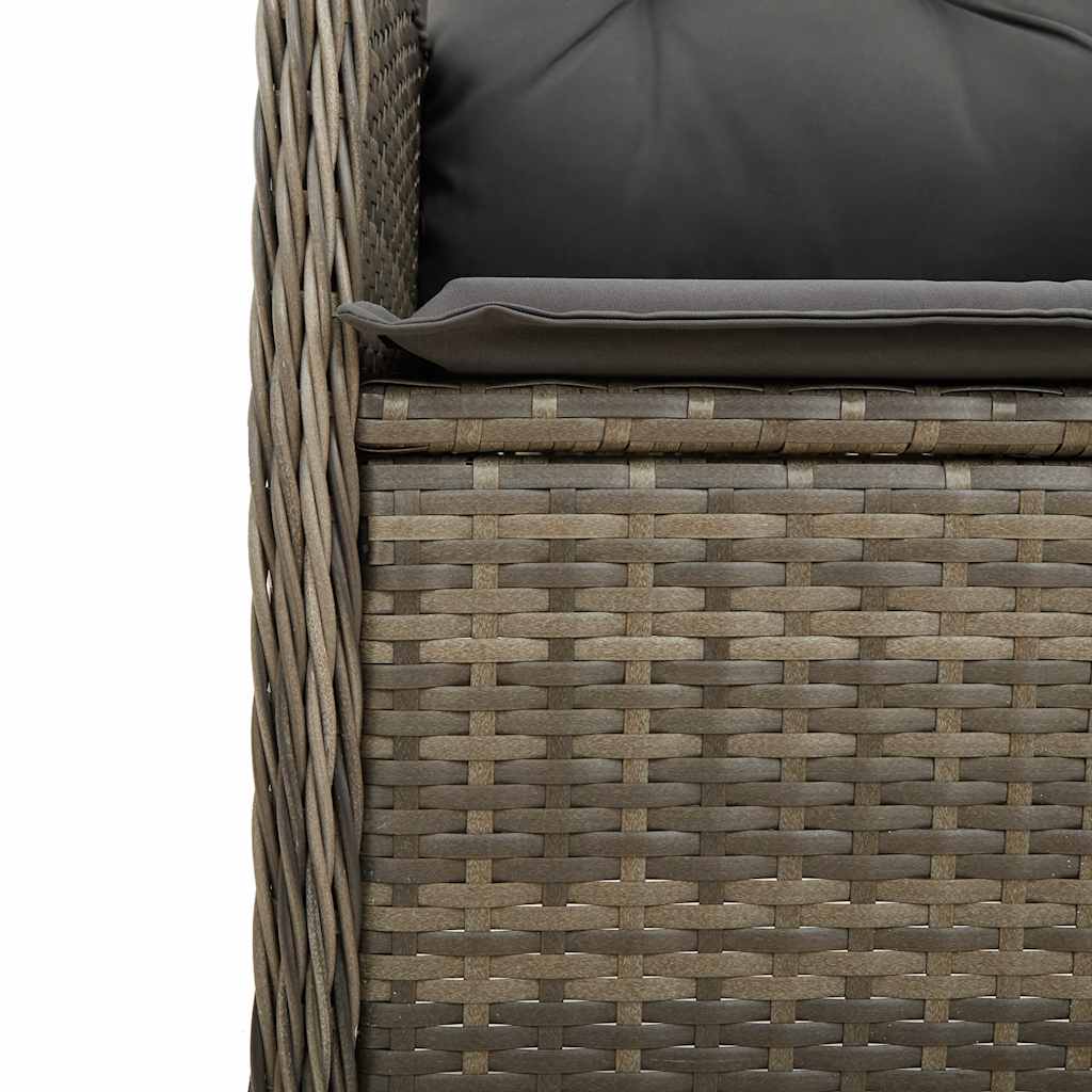 9-Delige Bistroset Met Kussens Poly Rattan Grijs 8