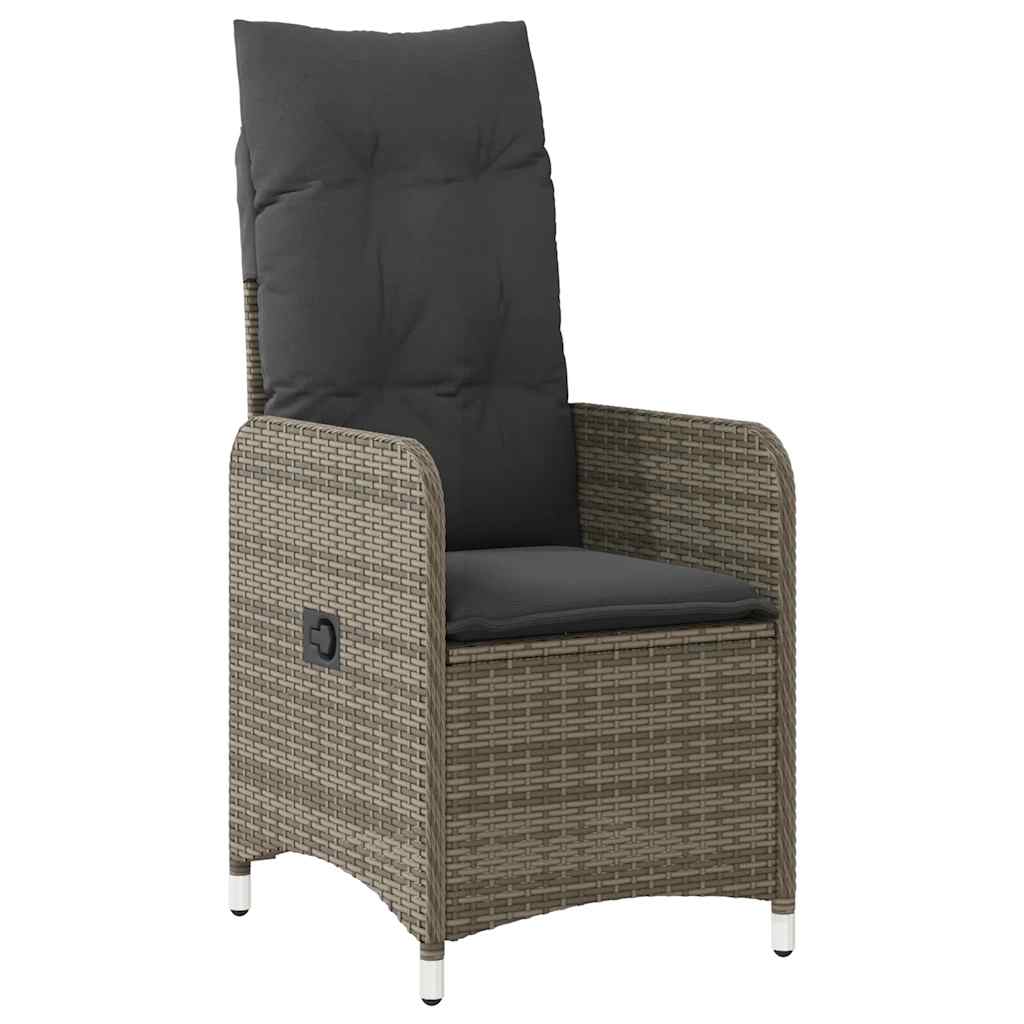 11-Delige Bistroset Met Kussens Poly Rattan Grijs 10