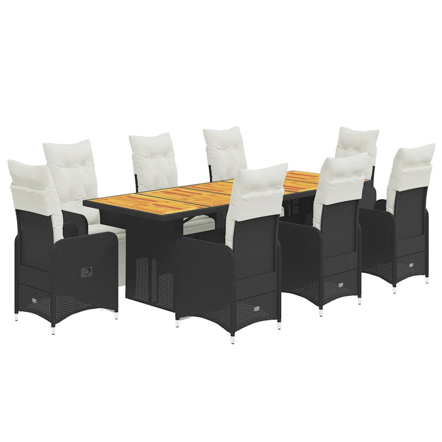 9-Delige Bistroset Met Kussens Poly Rattan 8