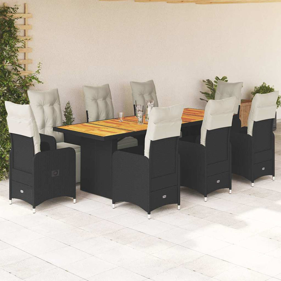 9-Delige Bistroset Met Kussens Poly Rattan 8
