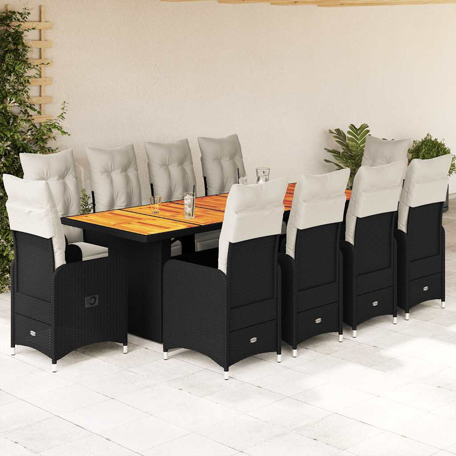 11-Delige Bistroset Met Kussens Poly Rattan 10