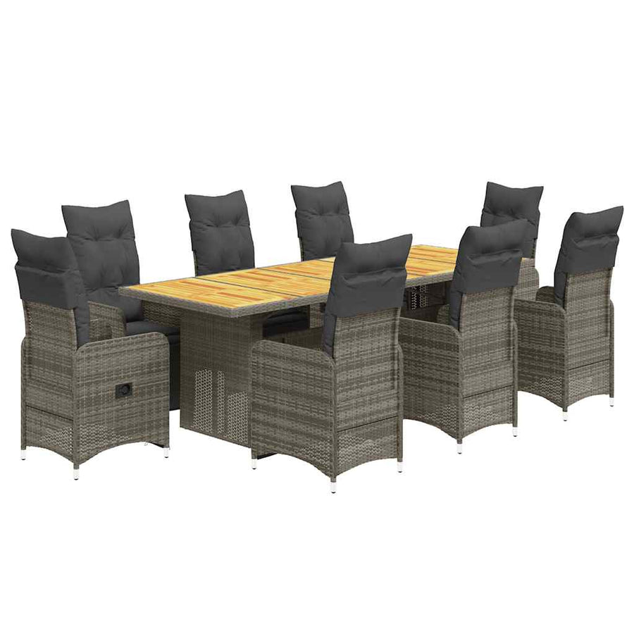 9-Delige Bistroset Met Kussens Poly Rattan 8
