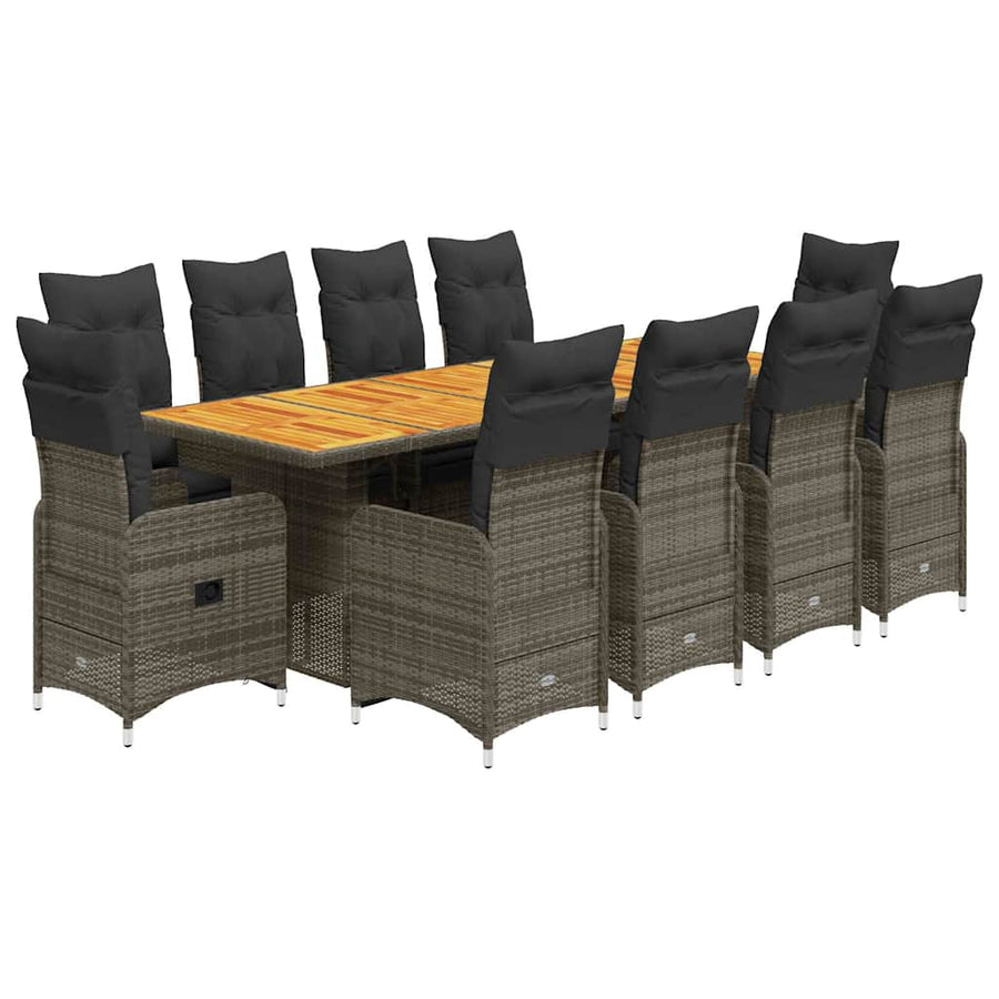 11-Delige Bistroset Met Kussens Poly Rattan 10