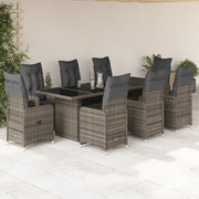 Bistroset 9-delig poly rattan grijs 240x90x75 cm