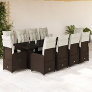 Bistroset 11-delig poly rattan bruin