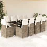 Bistroset 11-delig poly rattan beige