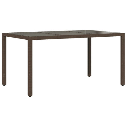 7-delige Tuinset met kussens poly rattan en glas bruin