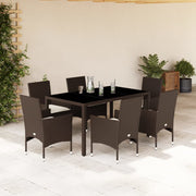 Tuinset 7-delig poly rattan bruin