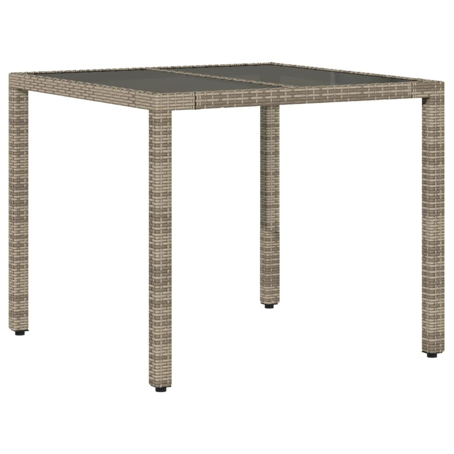 3-delige Tuinset met kussens poly rattan en glas grijs