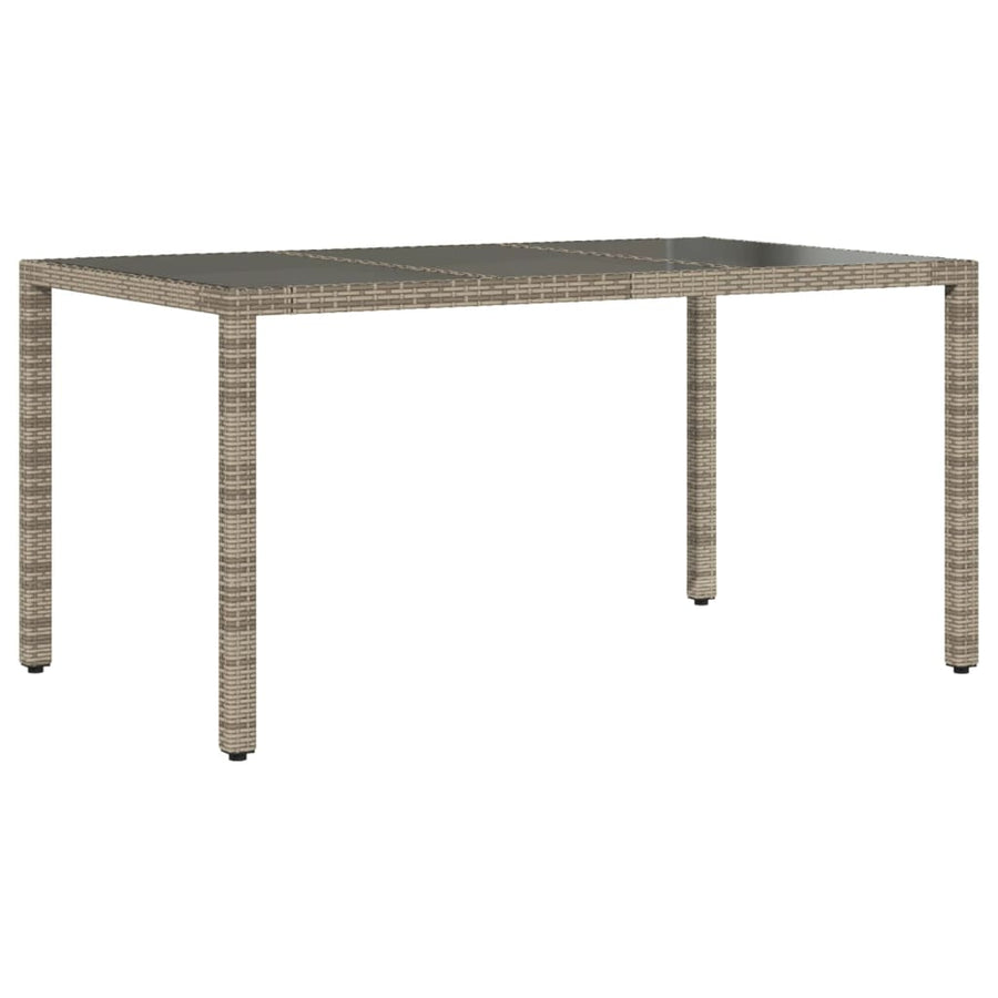 7-delige Tuinset met kussens poly rattan en glas grijs