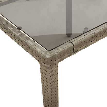 7-delige Tuinset met kussens poly rattan en glas grijs