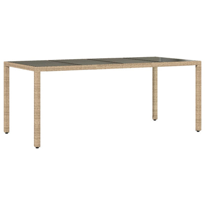 9-delige Tuinset met kussens poly rattan en glas beige