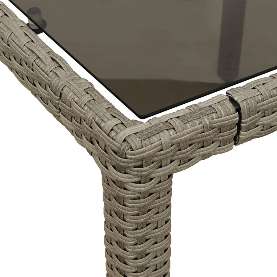 3-delige Tuinset met kussens poly rattan en glas grijs