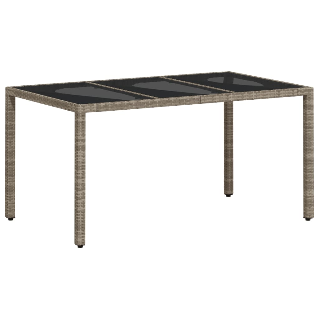 5-delige Tuinset met kussens poly rattan en glas lichtgrijs