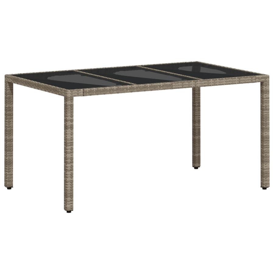 5-delige Tuinset met kussens poly rattan en glas lichtgrijs