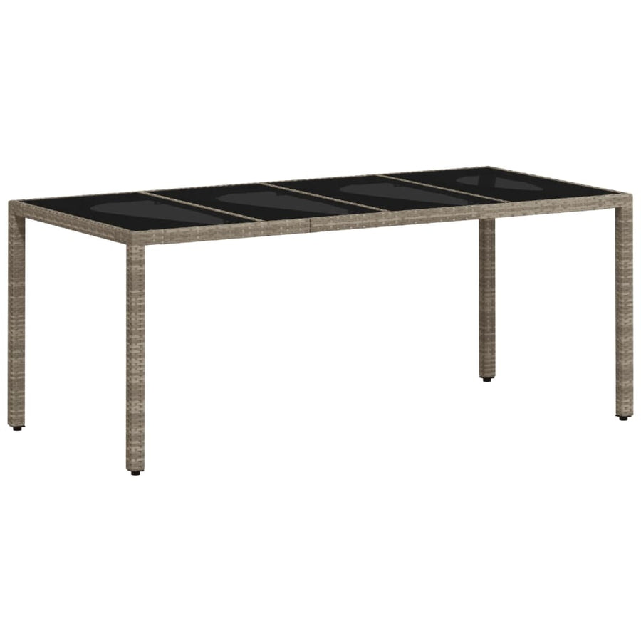 9-delige Tuinset met kussens poly rattan en glas lichtgrijs