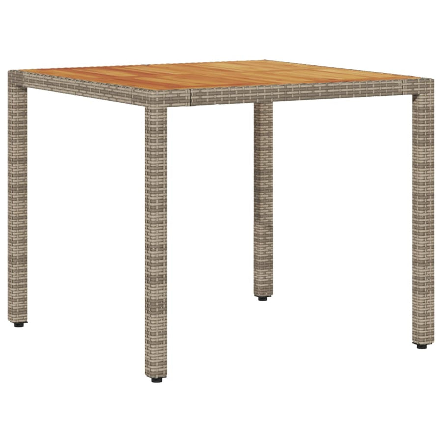 3-delige Tuinset met kussens poly rattan en acaciahout grijs