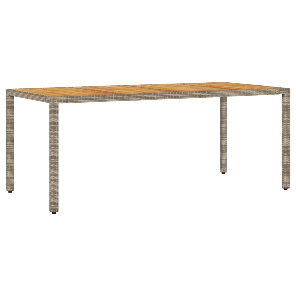 7-delige Tuinset met kussens poly rattan en acaciahout grijs