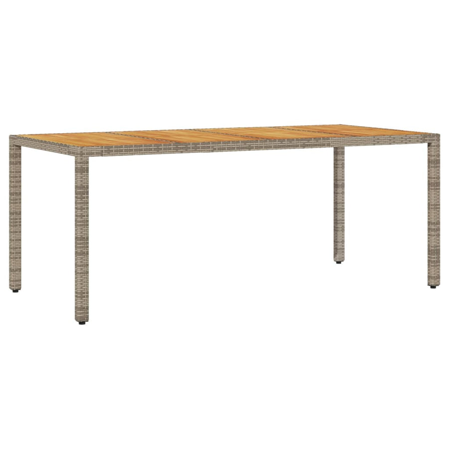 7-delige Tuinset met kussens poly rattan en acaciahout grijs