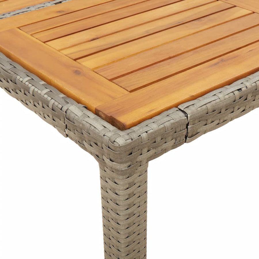 7-delige Tuinset met kussens poly rattan en acaciahout grijs