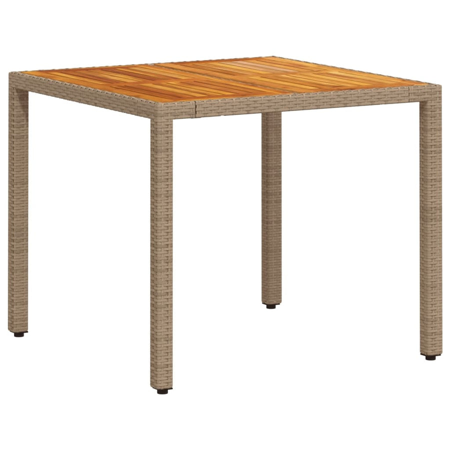 5-delige Tuinset met kussens poly rattan en acaciahout beige