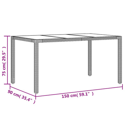 5-delige Tuinset met kussens poly rattan en acaciahout beige