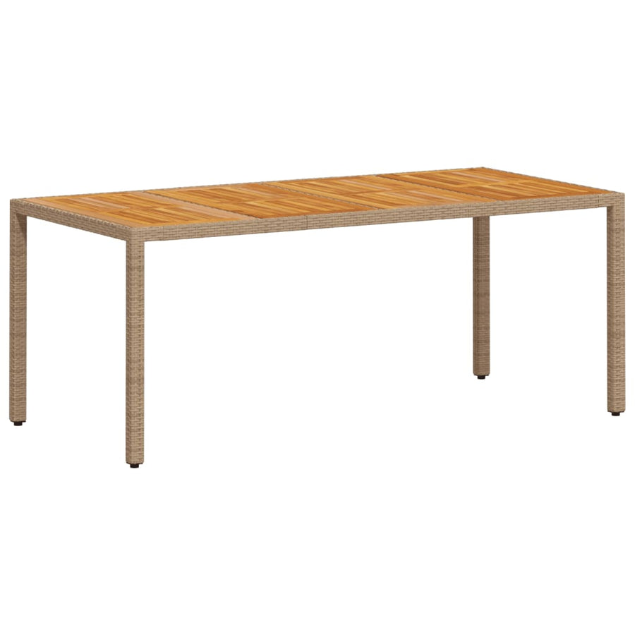 9-delige Tuinset met kussens poly rattan en acaciahout beige