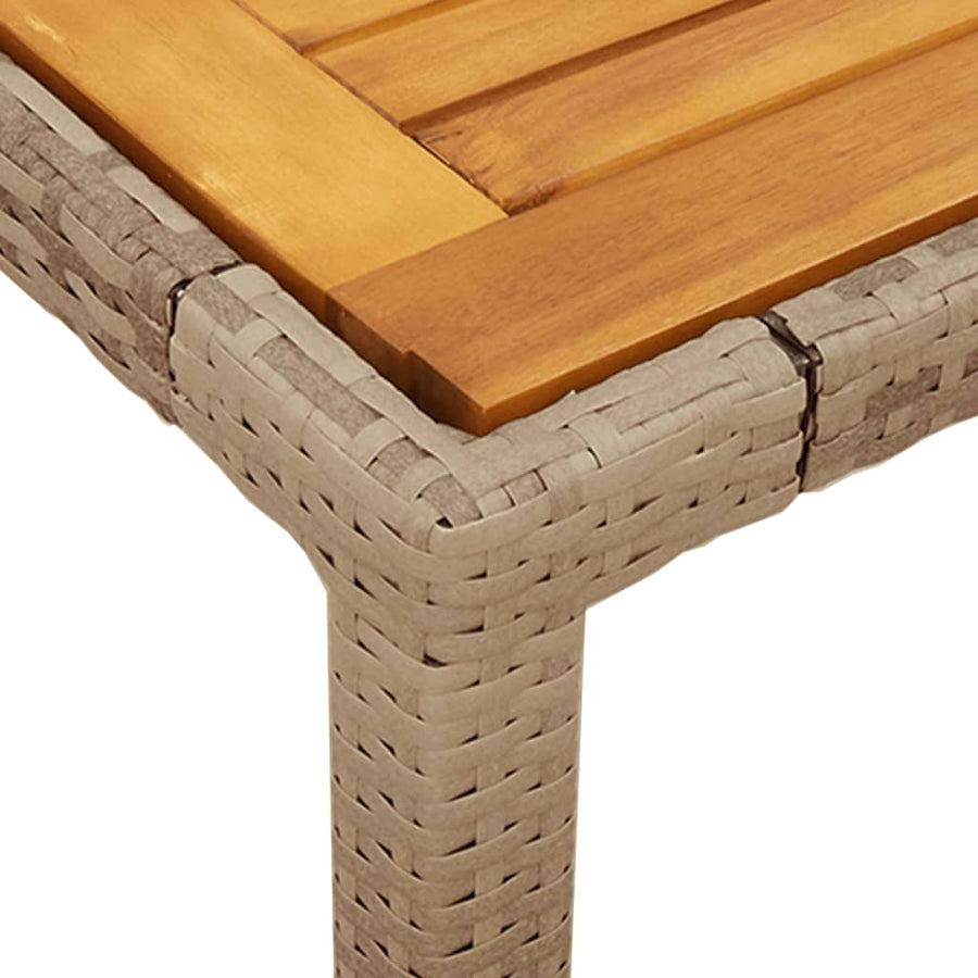 9-delige Tuinset met kussens poly rattan en acaciahout beige