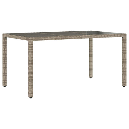 7-delige Tuinset met kussens poly rattan en glas grijs