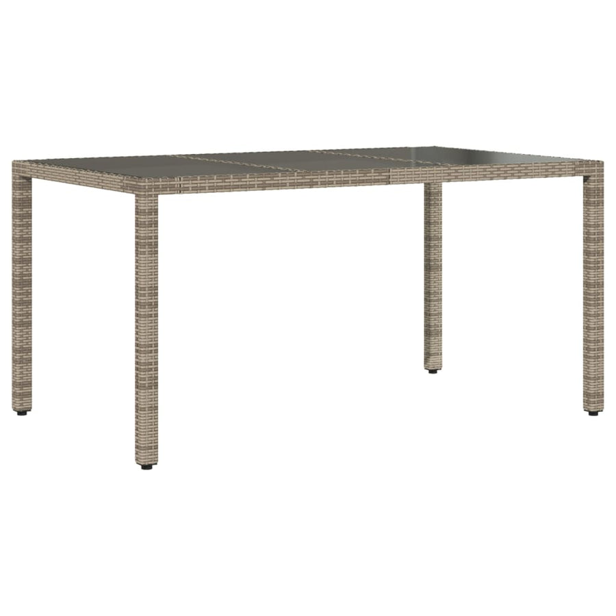 7-delige Tuinset met kussens poly rattan en glas grijs