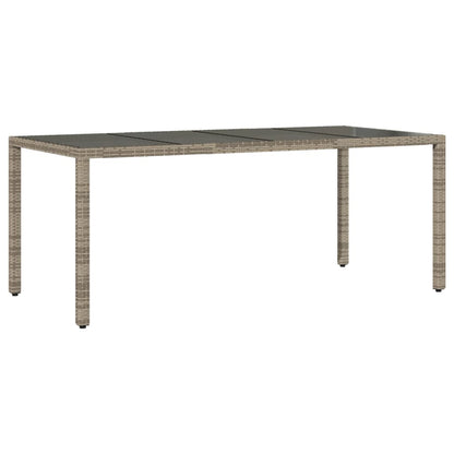7-delige Tuinset met kussens poly rattan en glas grijs