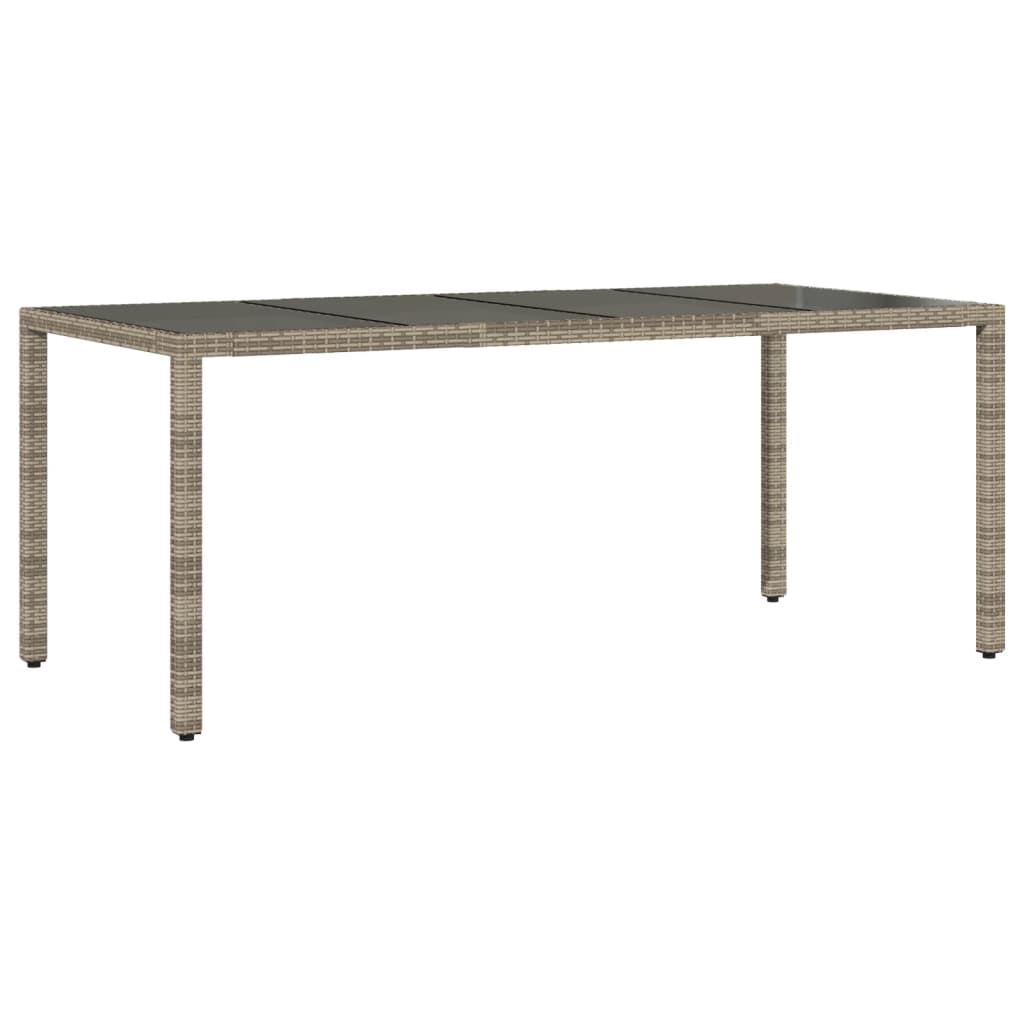 9-delige Tuinset met kussens poly rattan en glas grijs