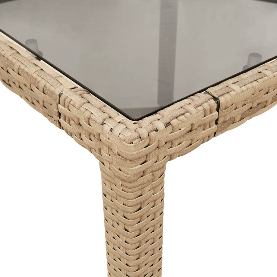 3-delige Tuinset met kussens poly rattan en glas beige