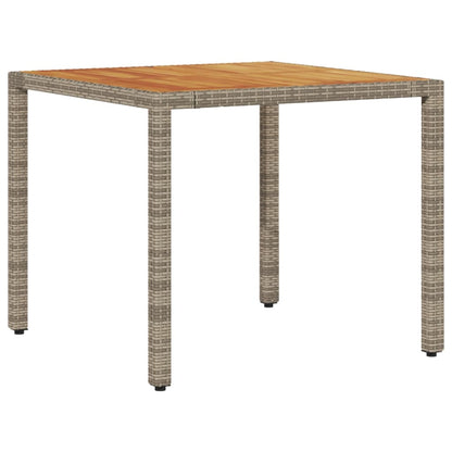 5-delige Loungeset met kussens poly rattan en acaciahout grijs