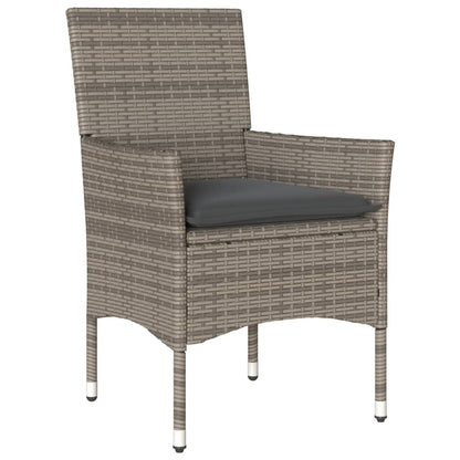 7-delige Tuinset met kussens poly rattan en acaciahout grijs