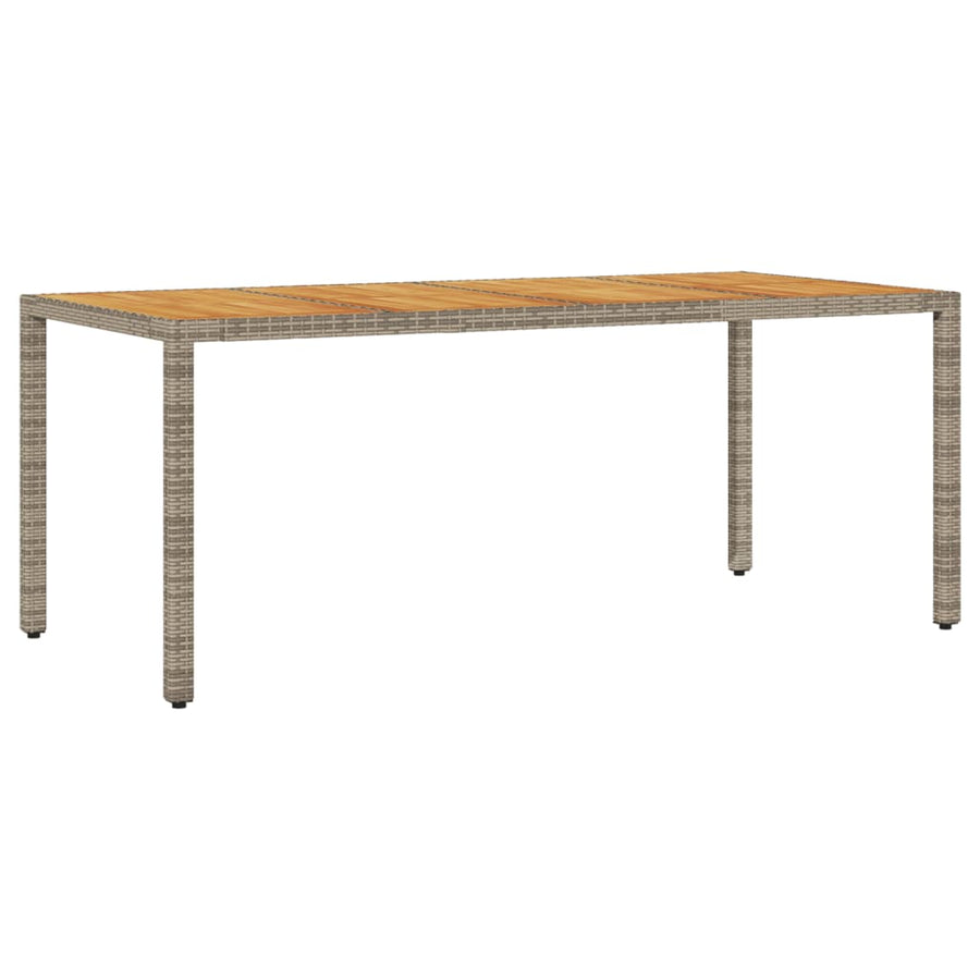 7-delige Tuinset met kussens poly rattan en acaciahout grijs