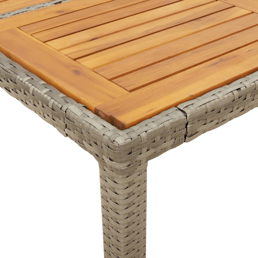 7-delige Tuinset met kussens poly rattan en acaciahout grijs