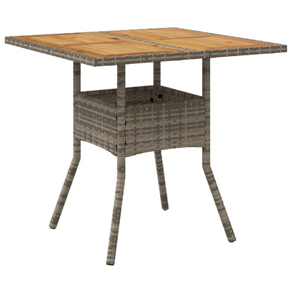 3-delige Tuinset met kussens poly rattan en acaciahout grijs