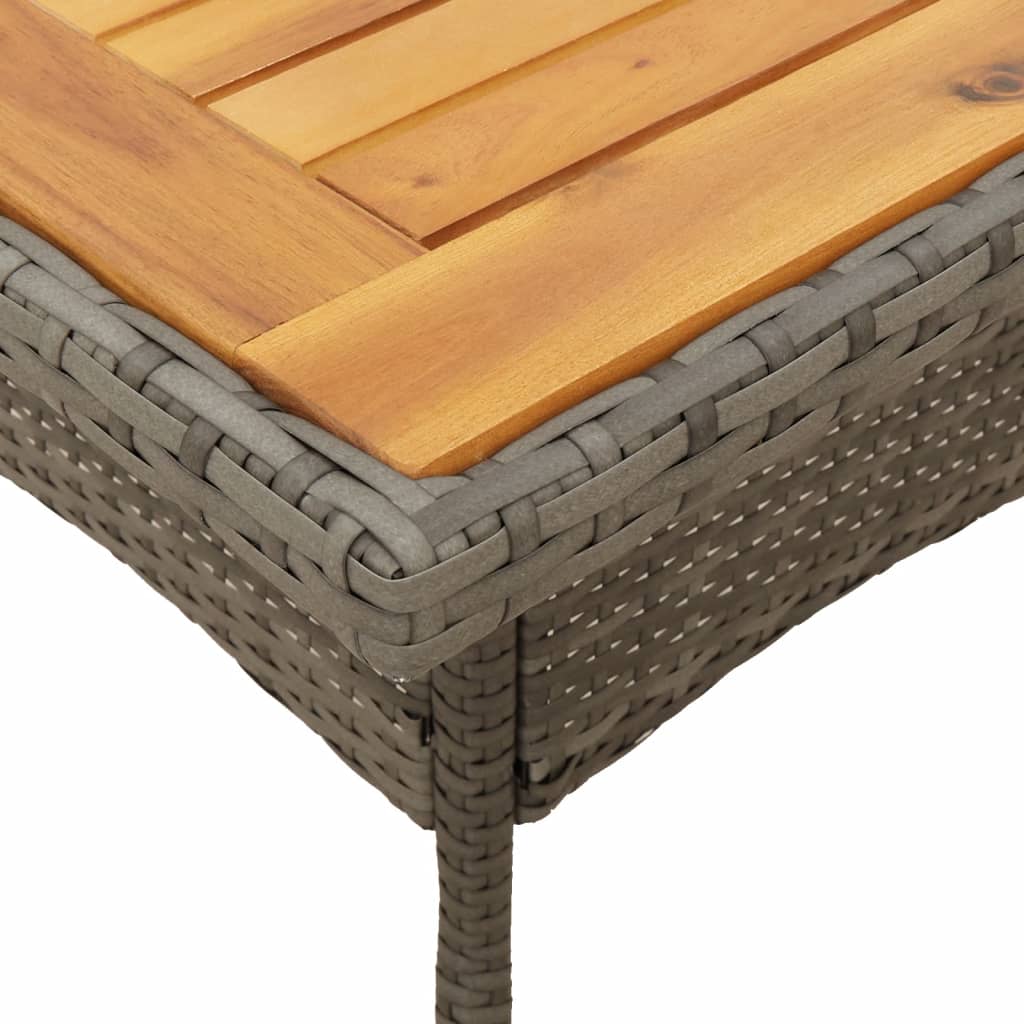 5-delige Loungeset met kussens poly rattan en acaciahout grijs