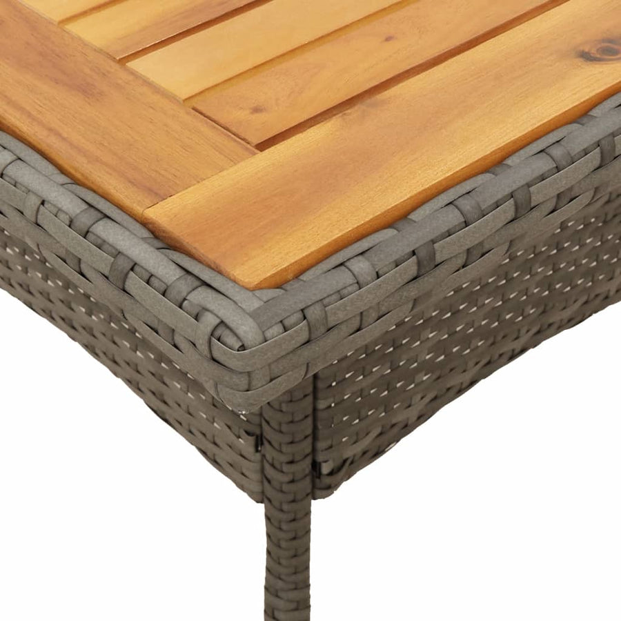 5-delige Loungeset met kussens poly rattan en acaciahout grijs