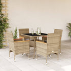 Tuinset poly rattan 5-delig beige