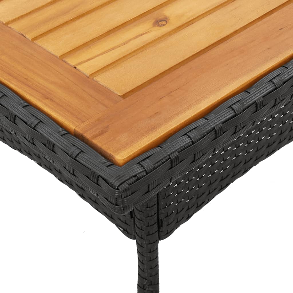 5-delige Loungeset met kussens poly rattan en acaciahout zwart