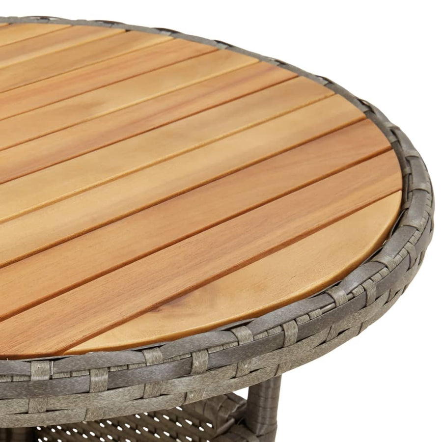 3-delige Tuinset met kussens poly rattan en acaciahout grijs