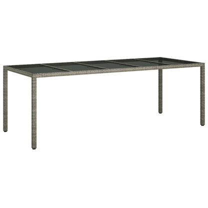 9-delige Tuinset met kussens poly rattan en glas grijs
