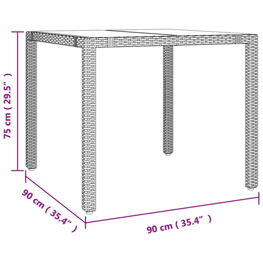 5-delige Tuinset met kussens poly rattan zwart