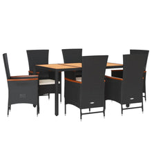 7-Delige Tuinset Met Kussens Poly Rattan Zwart