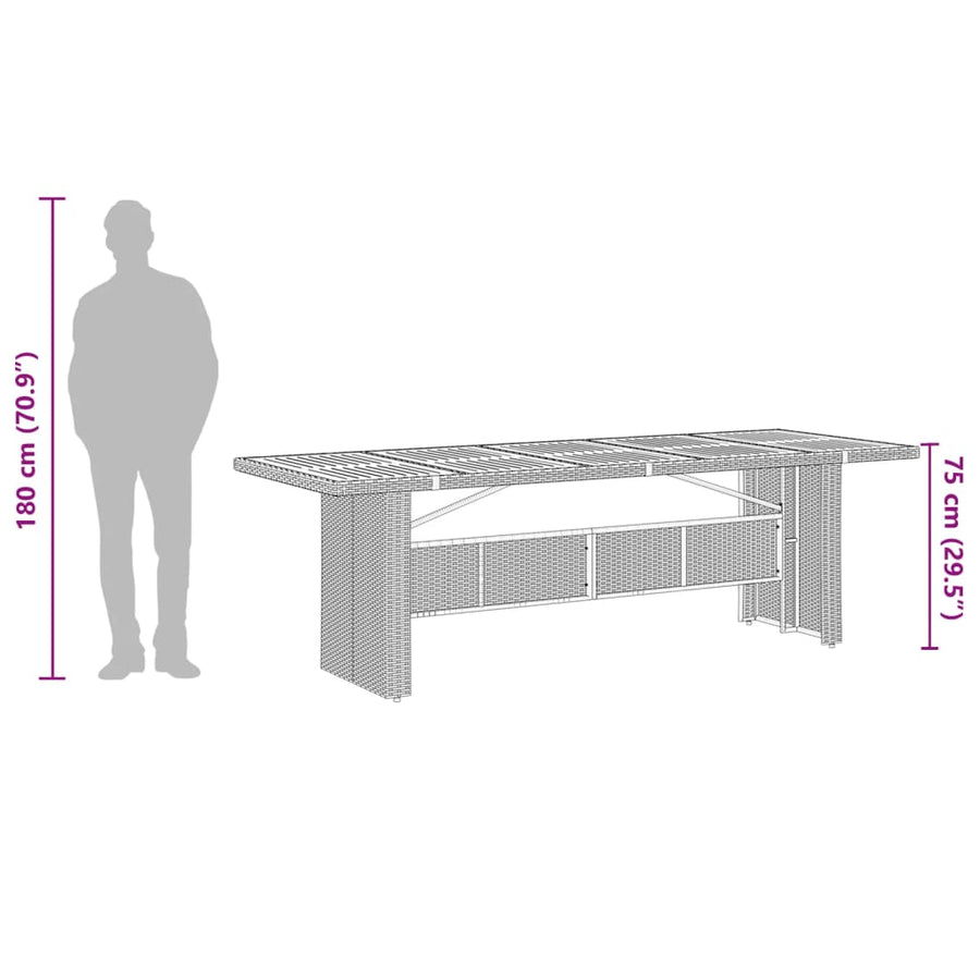 9-Delige Tuinset Poly Rattan Zwart 8