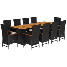 11-Delige Tuinset Met Kussens Poly Rattan Zwart 10