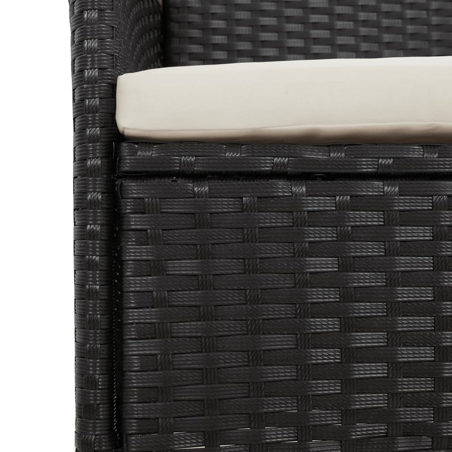 11-Delige Tuinset Met Kussens Poly Rattan Zwart 10
